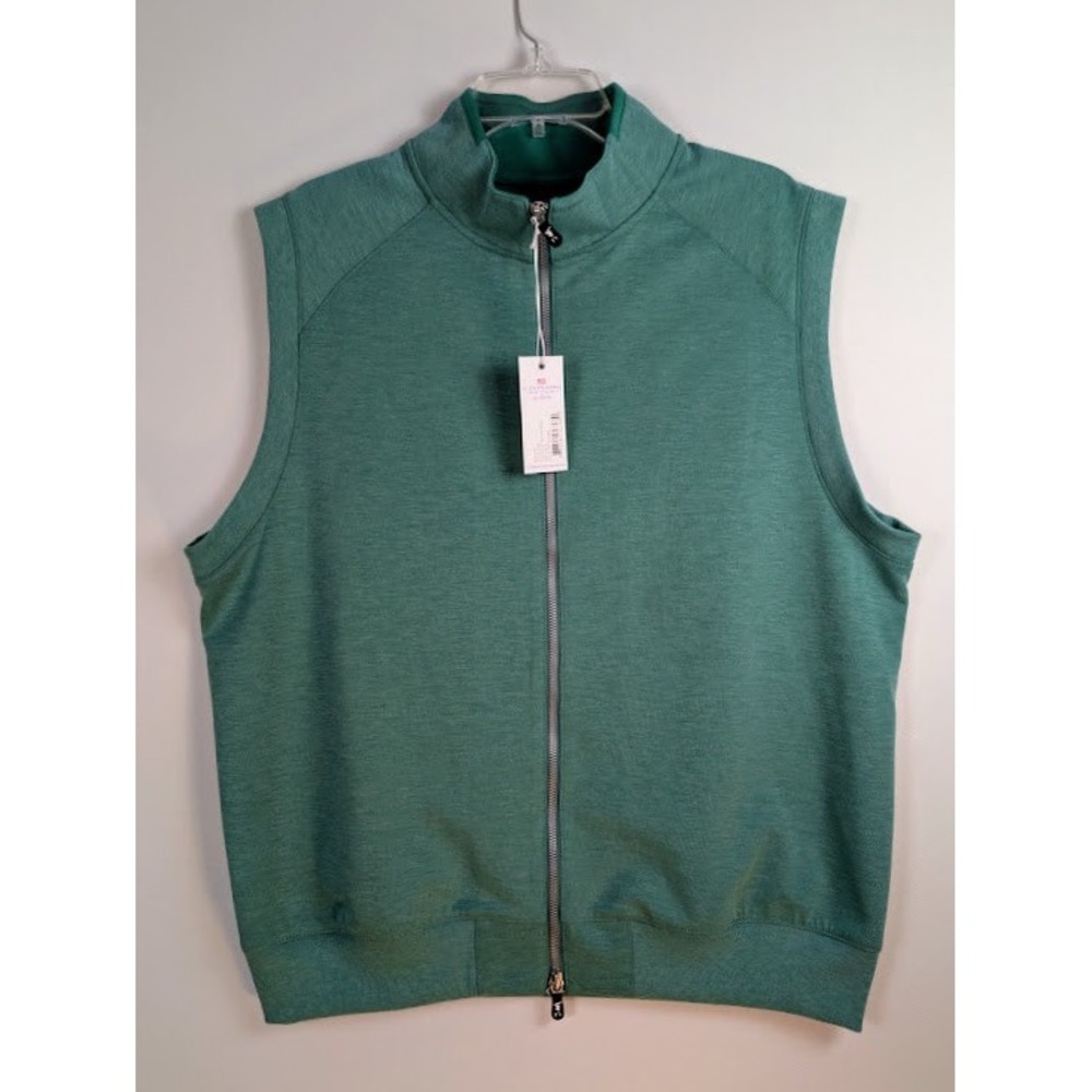 Fairway & Greene The Valley Full Zip Golf Vest Mens Large Fir Heather Green NEW